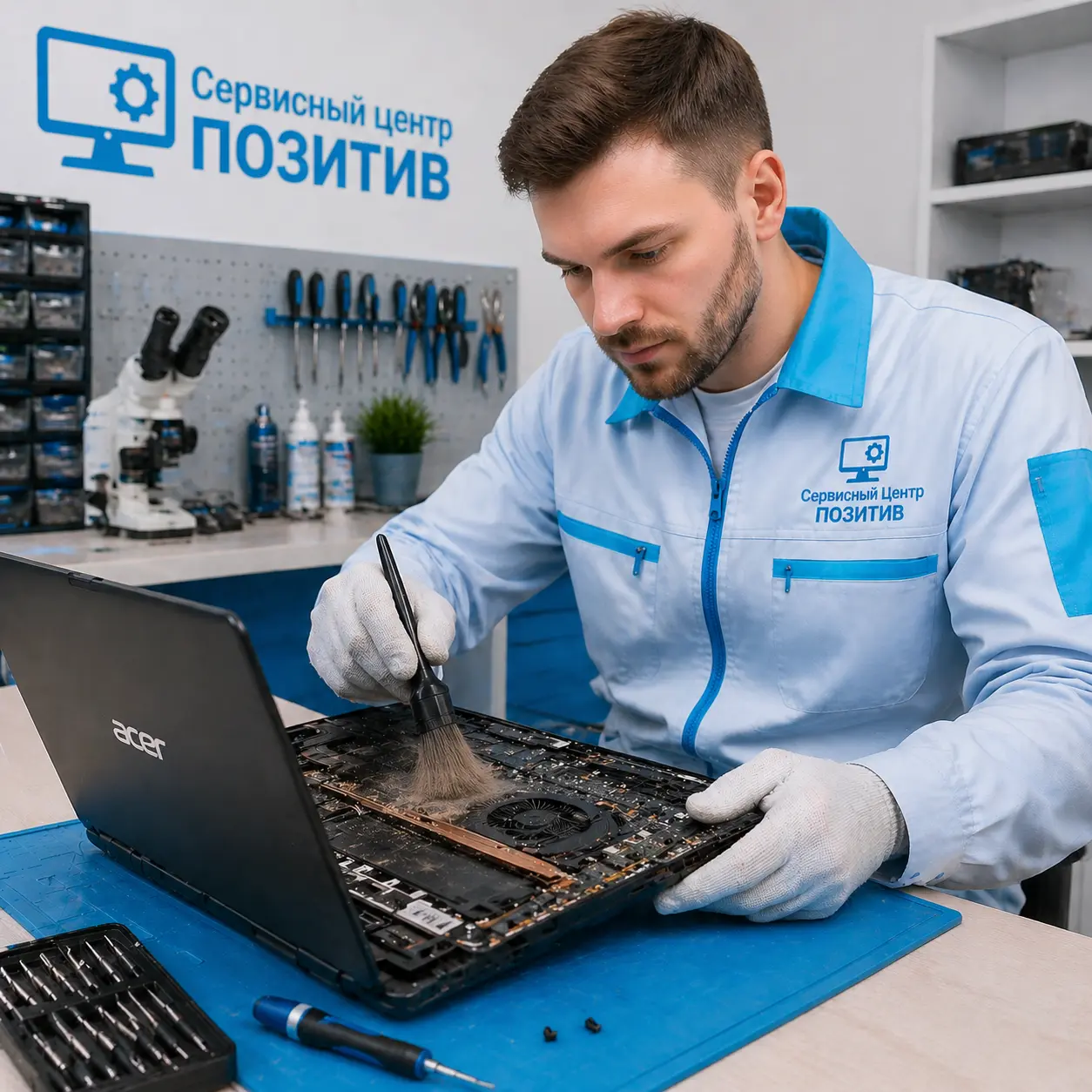 Чистка ноутбука Acer от пыли в Дмитрове | Замена термопасты