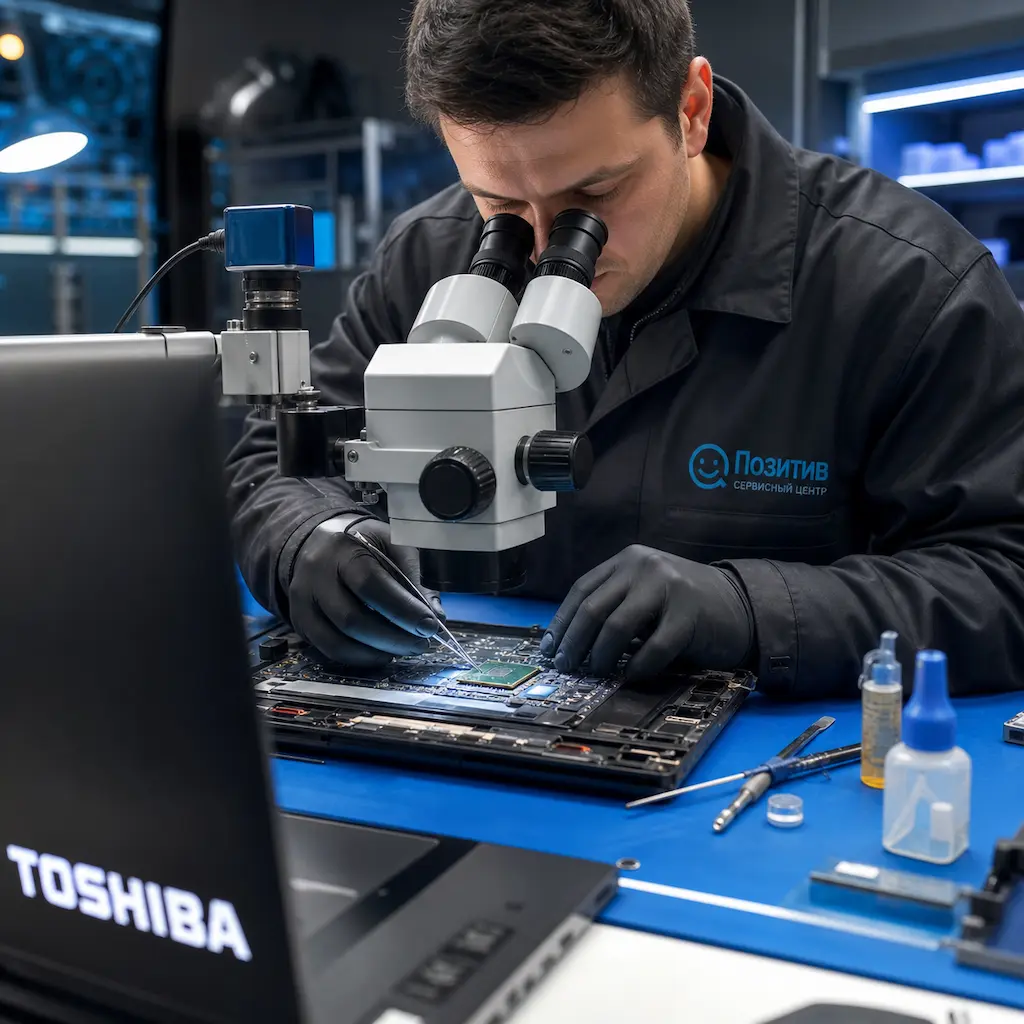 Замена видеокарты ноутбука Toshiba в Дмитрове
