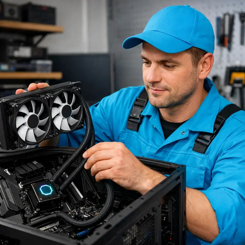 Установка водяного охлаждения на компьютер в Дмитрове