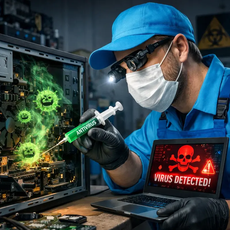 Лечение компьютера от вирусов в Дмитрове на дому